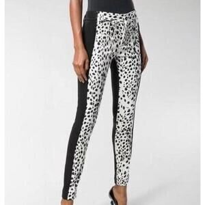 Haider Ackermann Womens Pants Animal Print Mixed Media Leather Size 38 $1654